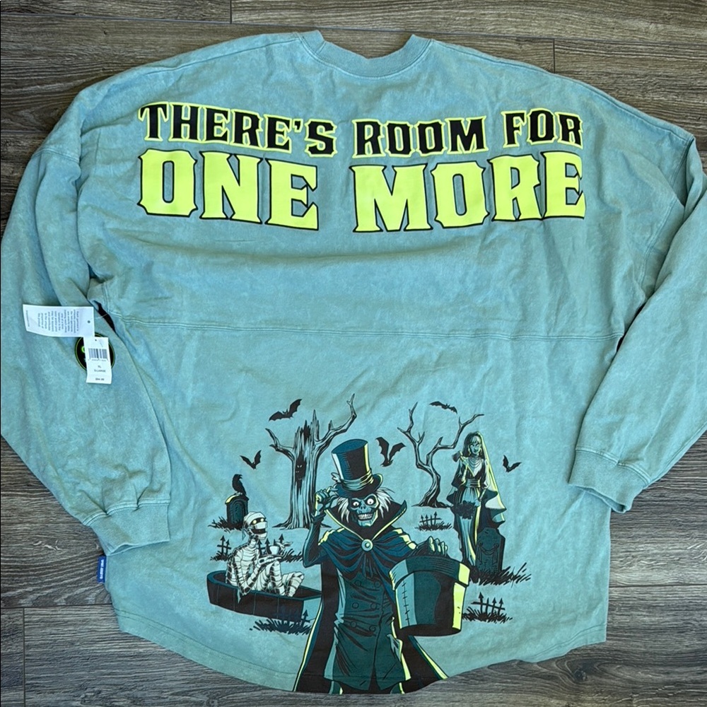 Disney Haunted Mansion Spooky Glow in the Dark Blue Graphic Tee